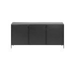 Buffet Shantay 3 portes en acier finition peint noir 160 x 72 cm
