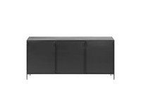 Buffet Shantay 3 portes en acier finition peint noir 160 x 72 cm