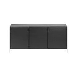Buffet Shantay 3 portes en acier finition peint noir 160 x 72 cm
