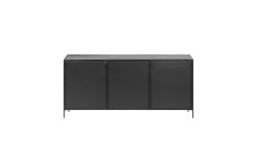 Buffet Shantay 3 portes en acier finition peint noir 160 x 72 cm