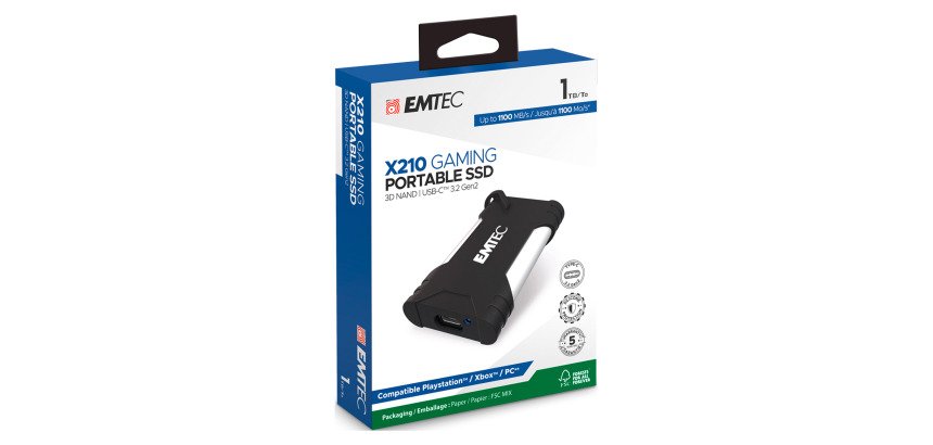 Hard Disk SSD 3.2Gen2 X210 1TB Portable Gaming Emtec