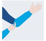 Coprimanica monouso in LDPE azzurro, 100 unità