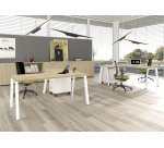 Allungo Wood-Metal l 80 x p 60 x h 72,5 cm gambe in metallo bianco