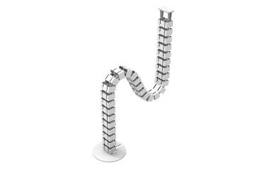 Vertebra porta cavi snodata in alluminio grigio