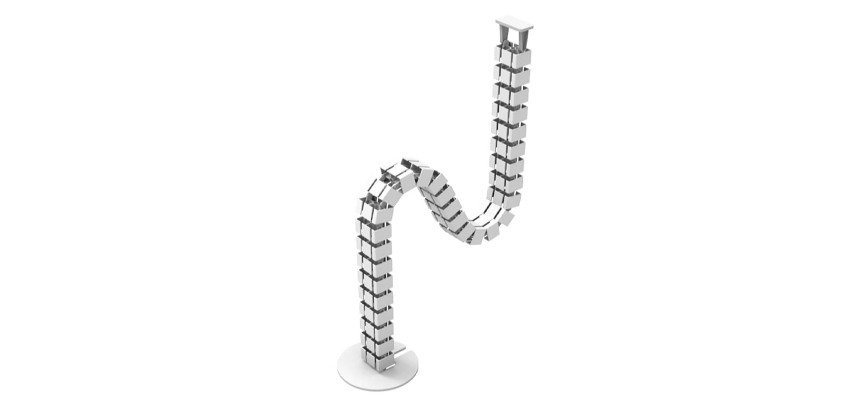 Vertebra porta cavi snodata in alluminio grigio