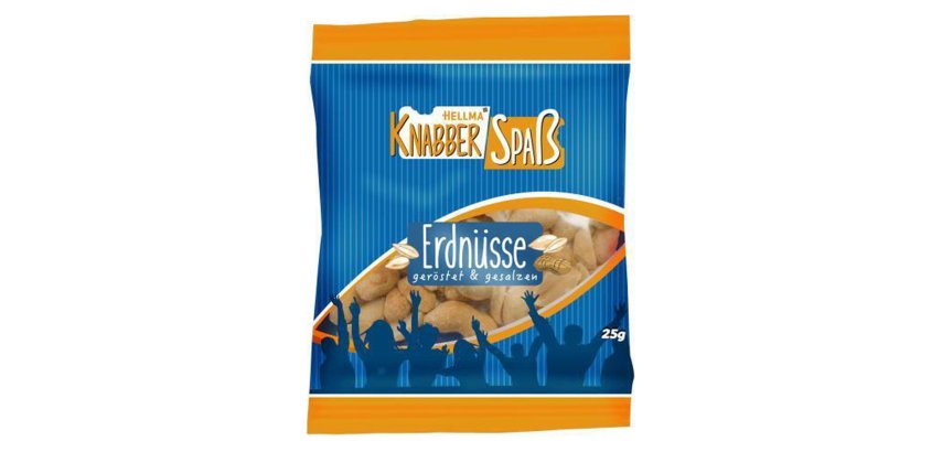 Cacahuètes grillées et salées Hellma - Sachet de 25 g
