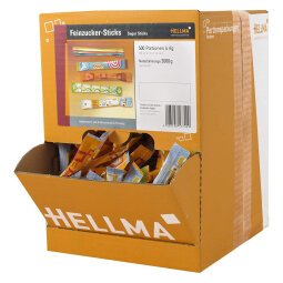 Sucre roux Hellma - Boîte distributrice de 500 sticks