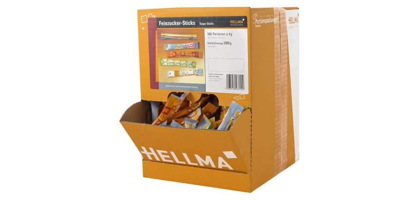 Sucre roux Hellma - Boîte distributrice de 500 sticks