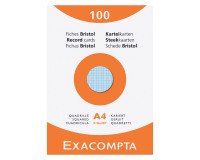Ficha bristol 210 x 297 mm cuadriculada 5 x 5 colores surtidos no perforada Exacompta - Caja de 100