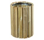 Corbeille murale 20 litres Rossignol Eden ronde extérieur bois