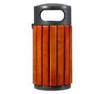 Corbeille 40 litres Rossignol ronde extérieur bois