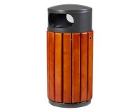 Corbeille Zeno 40 litres Rossignol ronde extérieur bois