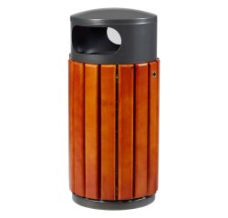 Corbeille Zeno 40 litres Rossignol ronde extérieur bois