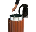 Corbeille 40 litres Rossignol ronde extérieur bois