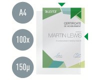 Chemise coin plastique LEITZ A4 PVC 10/100ème transparentes