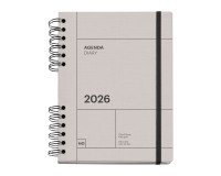 Agenda dia página 155x213 mm Back to Basics Gris Miquelrius