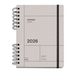 Agenda dia página 155x213 mm Back to Basics Gris Miquelrius