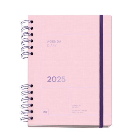 Agenda semana vista 155x213 mm Back to Basics Rosa Miquelrius