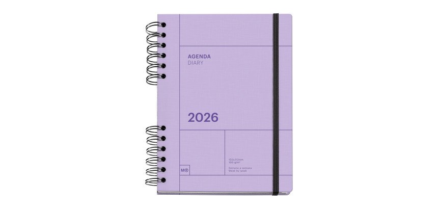 Agenda semana vista 155x213 mm Back to Basics Rosa Miquelrius
