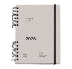 Agenda semana vista 160,5x218 mm Back to Basics Gris Miquelrius