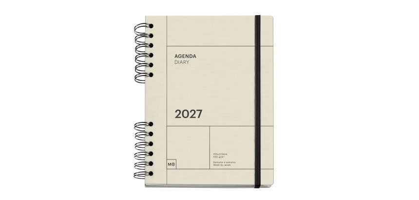 Agenda semana vista 160,5x218 mm Back to Basics Crema Miquelrius