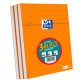 Bloc de bureau Oxford orange A5 petits carreaux 5 mm agrafées - 80 feuilles - Lot de 3