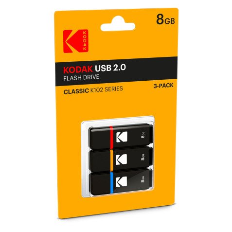 Pack de 3 memorias USB 2.0 KODAK de 8 GB