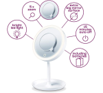 Espejo de maquillaje con luz LED brillante