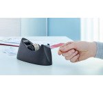 Portarrollos de sobremesa Tesa easy cut curve negro 33m x 19mm + 1 cinta tesafilm transparente