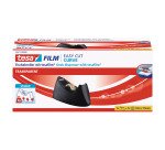Portarrollos de sobremesa Tesa easy cut curve negro 33m x 19mm + 1 cinta tesafilm transparente