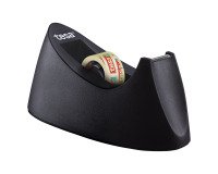 Portarrollos de sobremesa Tesa easy cut curve negro 33m x 19mm + 1 cinta tesafilm transparente