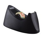 Portarrollos de sobremesa Tesa easy cut curve negro 33m x 19mm + 1 cinta tesafilm transparente