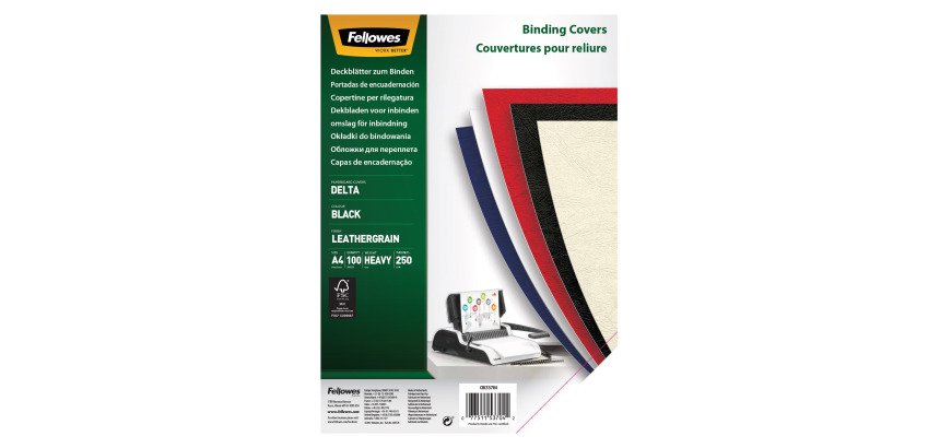 Cubiertas de encuadernación cartón simil piel 250g Fellowest A4 ECO  - Paquete de 100 unidades