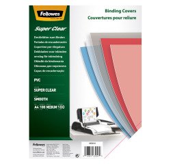 Cubiertas de encuadernación PVC transp. Cristal  Fellowest A4 180 micras- Paquete de 100 unidades