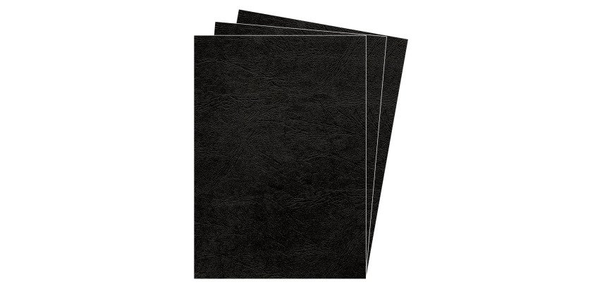 Cubiertas de encuadernación cartón simil piel 250g Fellowest A4 ECO, negro  - Paquete de 100 unidades