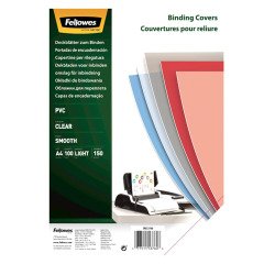 Cubiertas de encuadernación PVC transp. Cristal  Fellowest A4 150 micras - Paquete de 100 unidades