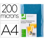 Cubiertas de encuadernación incolora PVC Q-connect A4 200 micras - Paquete de 100 unidades