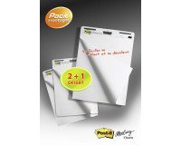 Pack de 2 paperboard+ 1 offert - chevalet mobile Meeting Chart Post-it à feuilles adhésives 77,4 x 63 cm