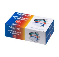 Portachiavi con targhetta, colori assortiti, 50 unità