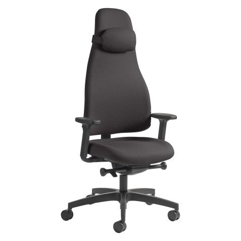 Fauteuil de bureau ergonomique Orion tissu - avec accoudoirs - Mécanisme synchrone - Pied noir