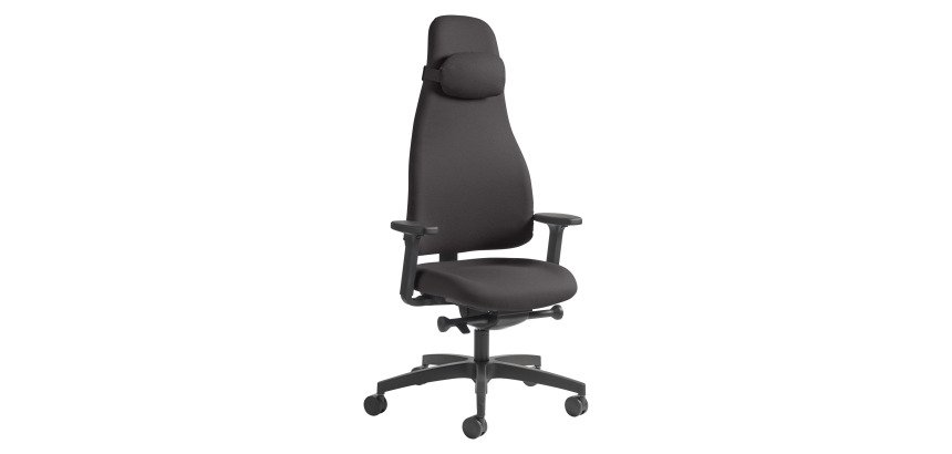 Fauteuil de bureau ergonomique Orion tissu - avec accoudoirs - Mécanisme synchrone - Pied noir