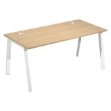 Scrivania wood-metal 120x80 cm rovere gambe in metallo bianco