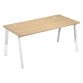 Scrivania wood-metal 140x80 cm rovere gambe in metallo bianco