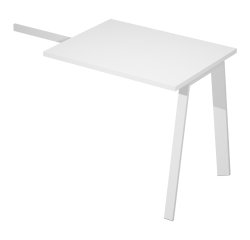 Allungo Wood-Metal l 80 x p 60 x h 72,5 cm gambe in metallo bianco