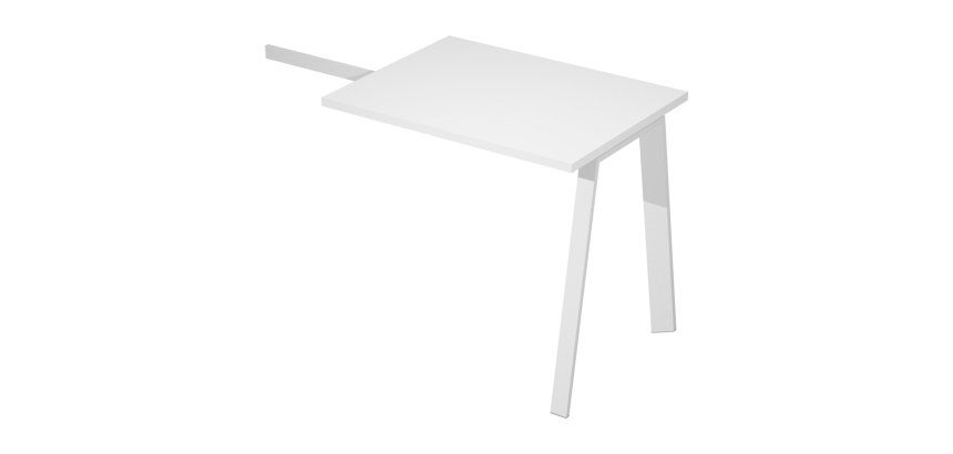 Allungo Wood-Metal l 80 x p 60 x h 72,5 cm gambe in metallo bianco