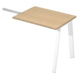 Allungo rovere 80x60x72,5 cm per linea wood-metal con gambe in metallo bianco