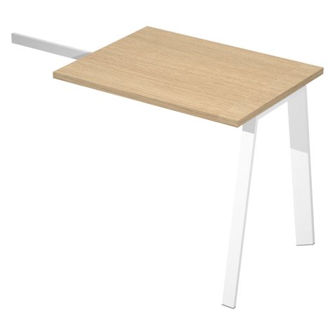 Allungo rovere 80x60x72,5 cm per linea wood-metal con gambe in metallo bianco