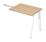Allungo Wood-Metal l 80 x p 60 x h 72,5 cm gambe in metallo bianco