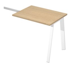 Allungo Wood-Metal l 80 x p 60 x h 72,5 cm gambe in metallo bianco