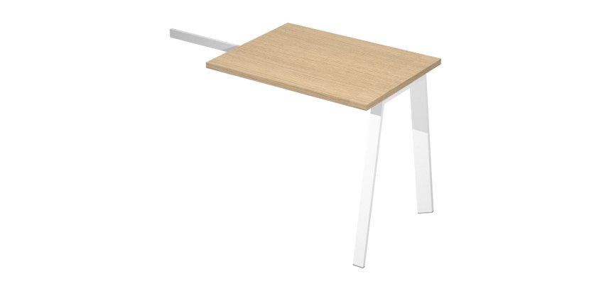 Allungo Wood-Metal l 80 x p 60 x h 72,5 cm gambe in metallo bianco